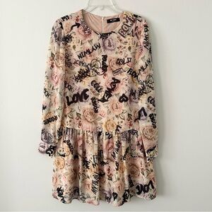My Twin Twinset Drop Waist Graffiti Dress